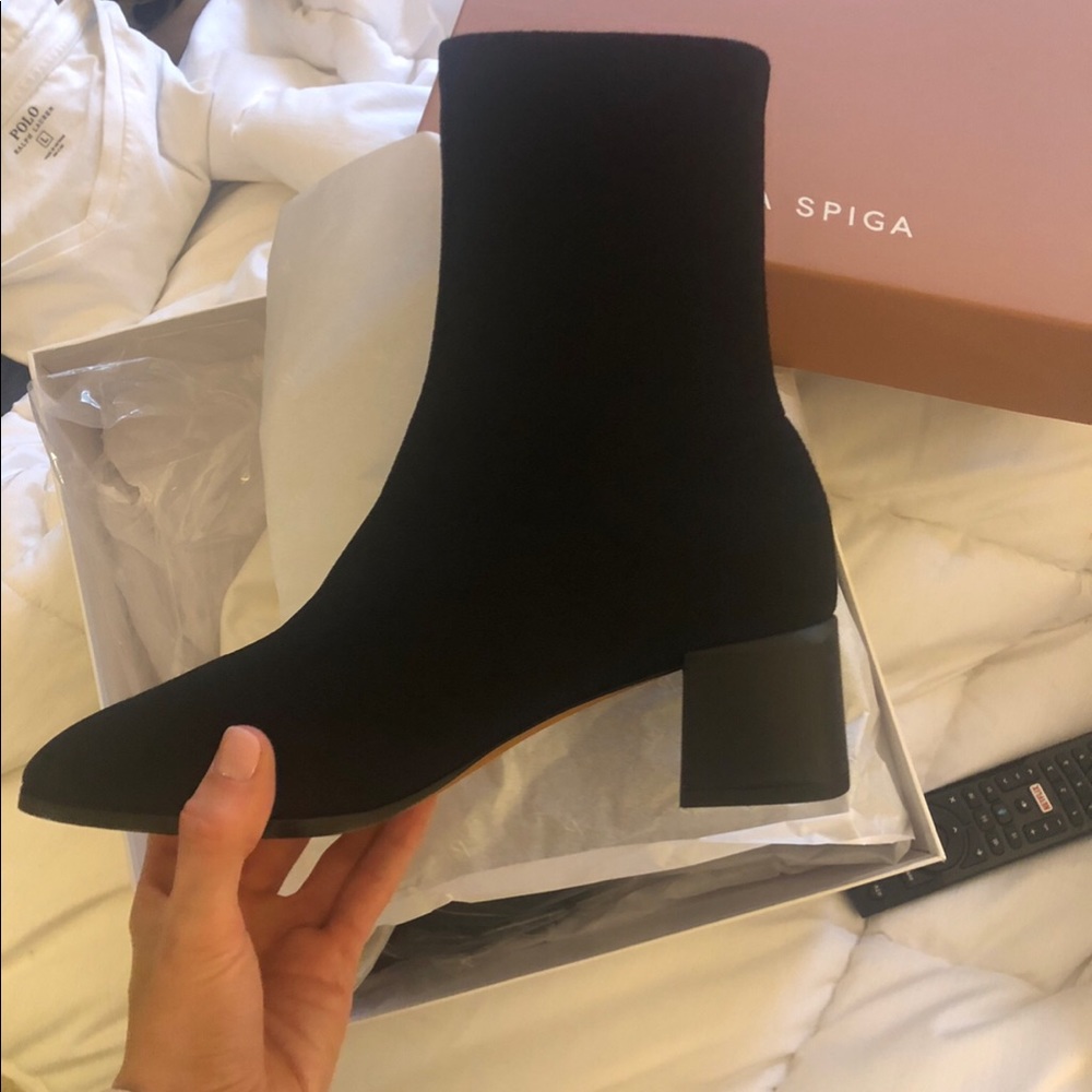 Via Spiga black sock bootie
